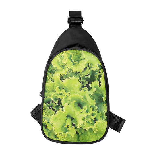 Green Lettuce Salad Print Chest Bag