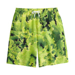 Green Lettuce Salad Print Cotton Shorts
