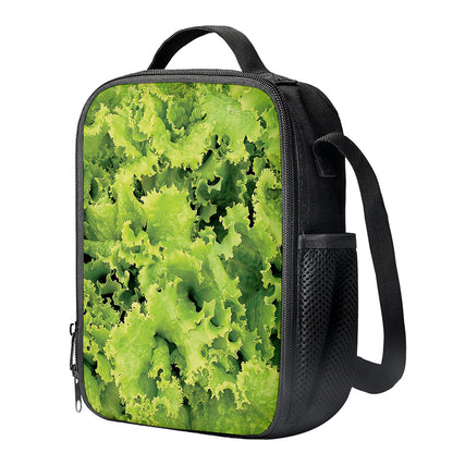 Green Lettuce Salad Print Crossbody Lunch Bag