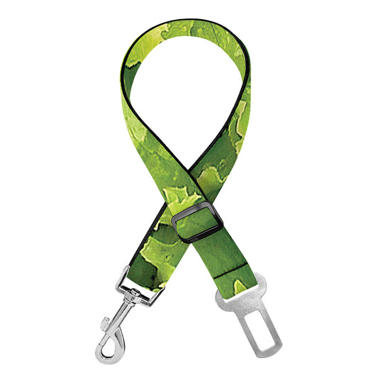 Green Lettuce Salad Print Dog Seat Belt