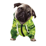 Green Lettuce Salad Print Dog Zip Up Hoodie