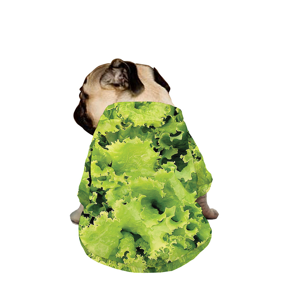 Green Lettuce Salad Print Dog Zip Up Jacket