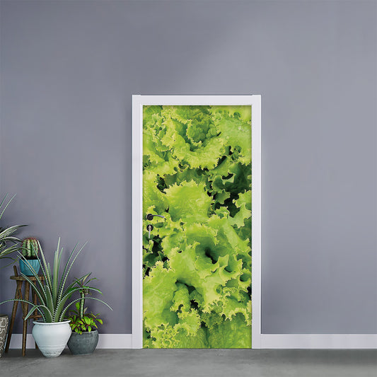 Green Lettuce Salad Print Door Sticker