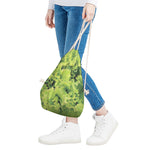Green Lettuce Salad Print Drawstring Bag