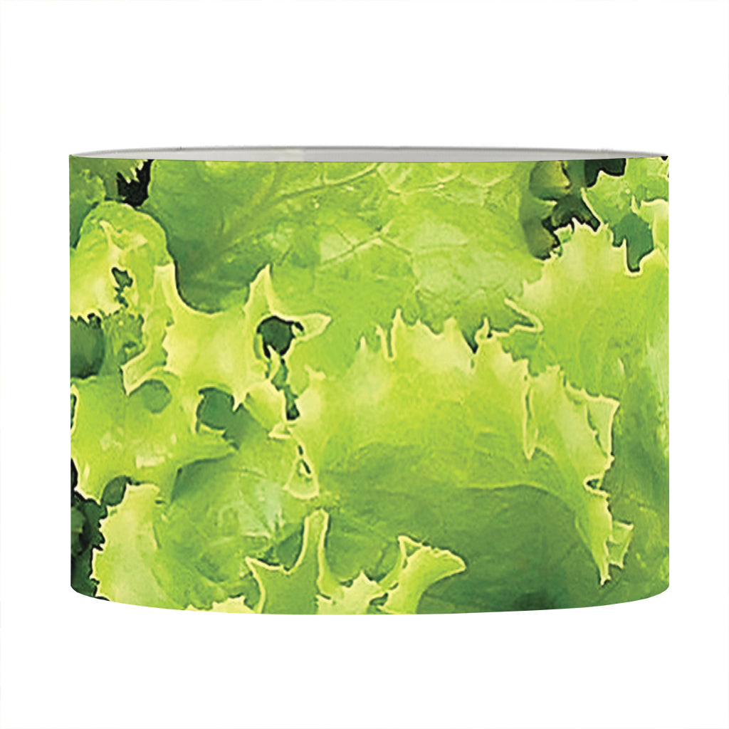 Green Lettuce Salad Print Drum Lamp Shade