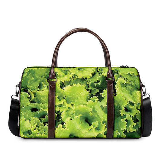 Green Lettuce Salad Print Duffle Bag