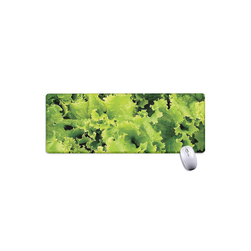 Green Lettuce Salad Print Extended Mouse Pad