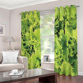 Green Lettuce Salad Print Extra Wide Grommet Curtains