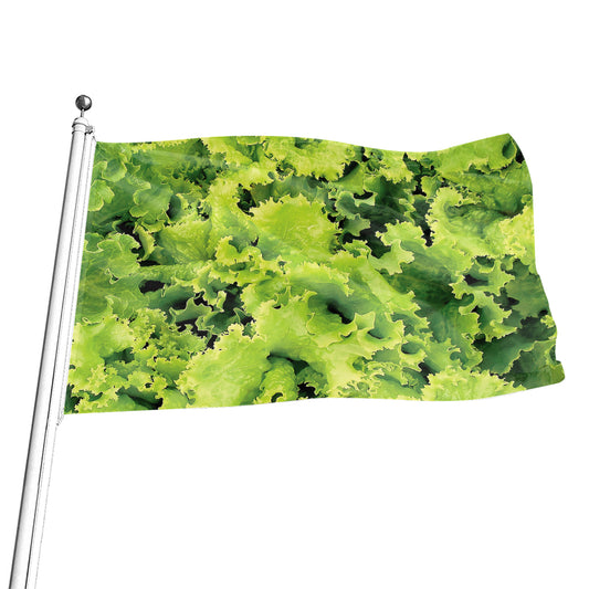 Green Lettuce Salad Print Flag