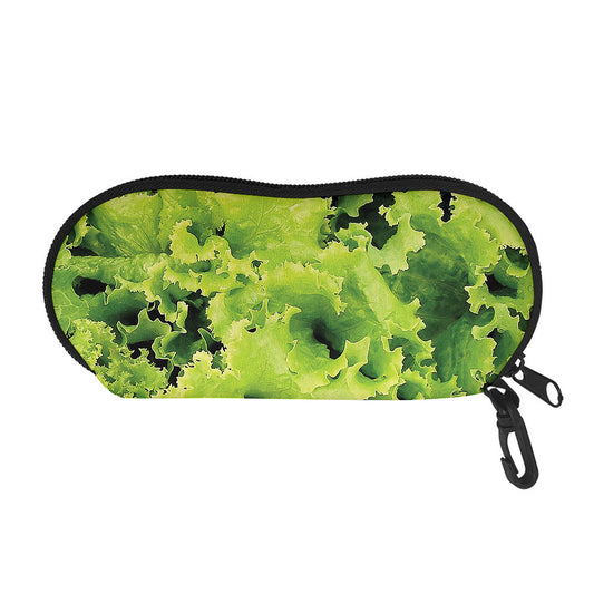Green Lettuce Salad Print Glasses Case
