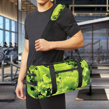 Green Lettuce Salad Print Gym Bag