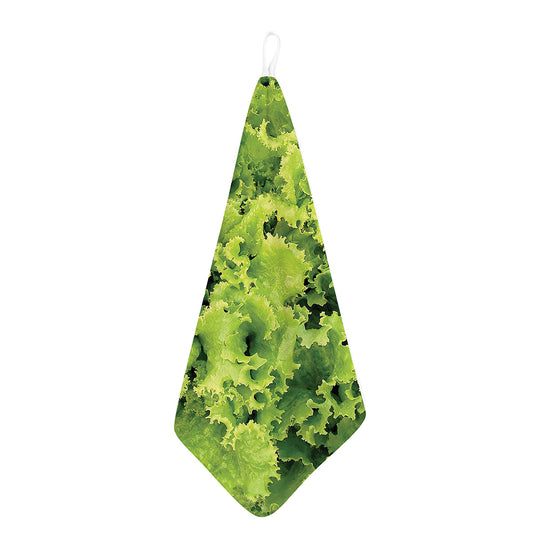 Green Lettuce Salad Print Hand Towel