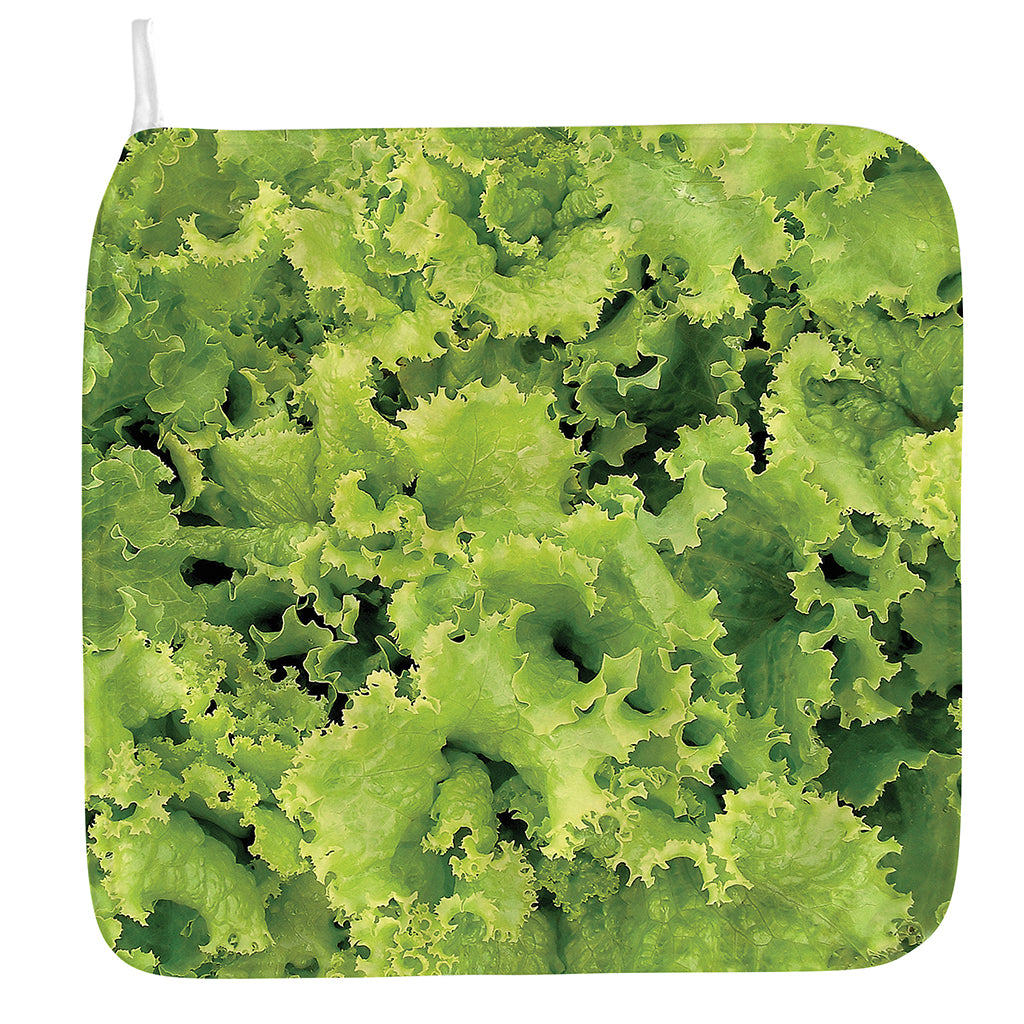 Green Lettuce Salad Print Hand Towel