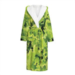 Green Lettuce Salad Print Hooded Bathrobe