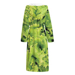 Green Lettuce Salad Print Hooded Bathrobe