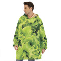 Green Lettuce Salad Print Hoodie Blanket
