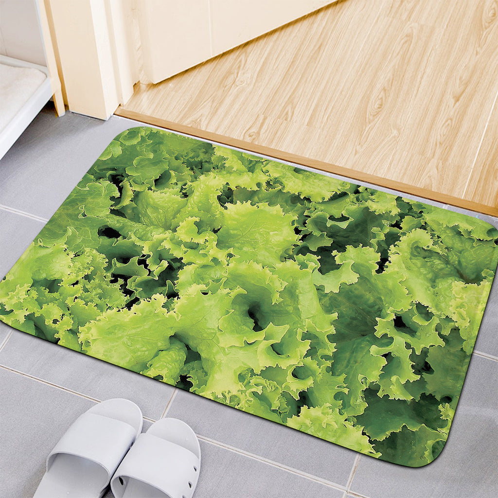 Green Lettuce Salad Print Indoor Door Mat