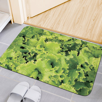 Green Lettuce Salad Print Indoor Door Mat