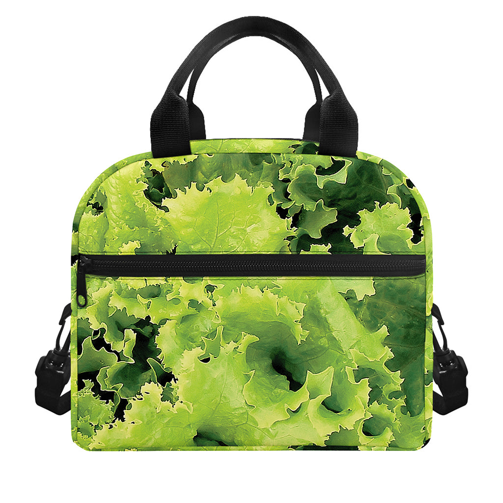 Green Lettuce Salad Print Insulated Lunch Bag