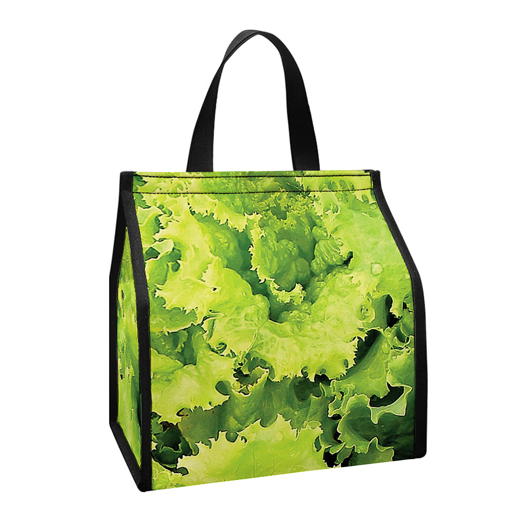 Green Lettuce Salad Print Insulated Lunch Tote