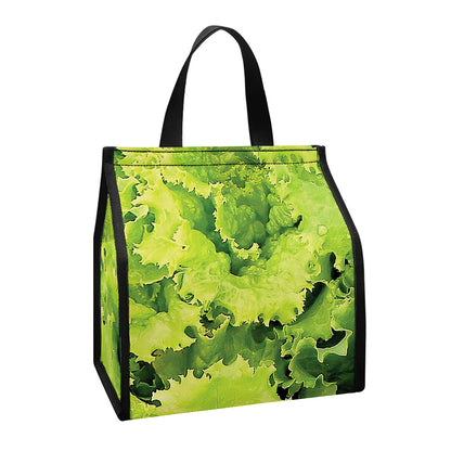 Green Lettuce Salad Print Insulated Lunch Tote
