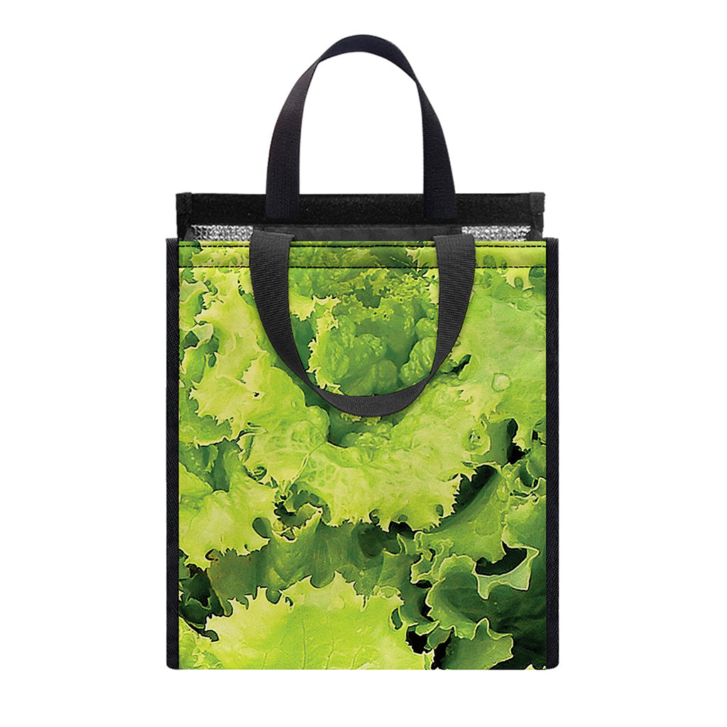 Green Lettuce Salad Print Insulated Lunch Tote