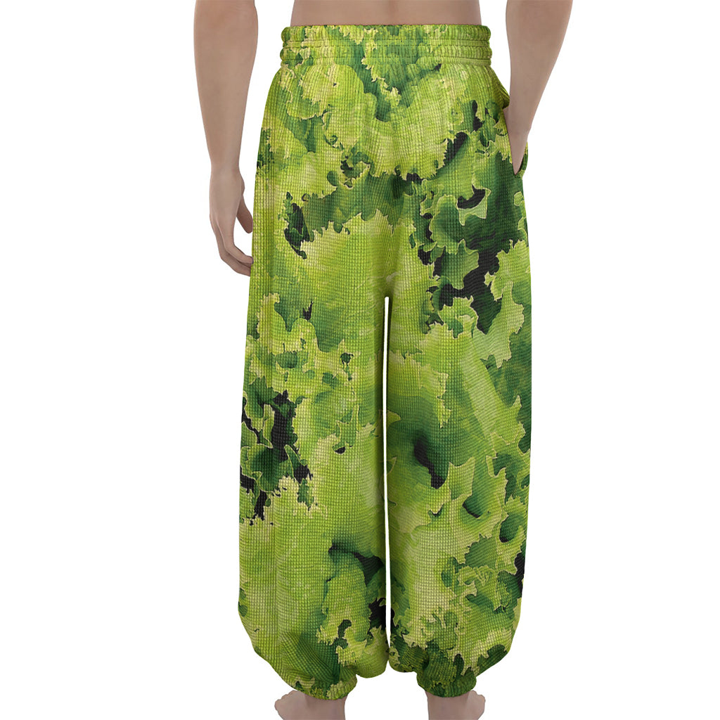 Green Lettuce Salad Print Lantern Pants