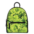 Green Lettuce Salad Print Leather Backpack