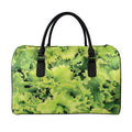 Green Lettuce Salad Print Leather Duffel Bag