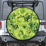 Green Lettuce Salad Print Leather Spare Tire Cover