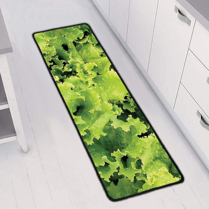 Green Lettuce Salad Print Long Kitchen Mat