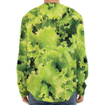Green Lettuce Salad Print Long Sleeve Baseball Jersey