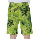 Green Lettuce Salad Print Men's Beach Shorts