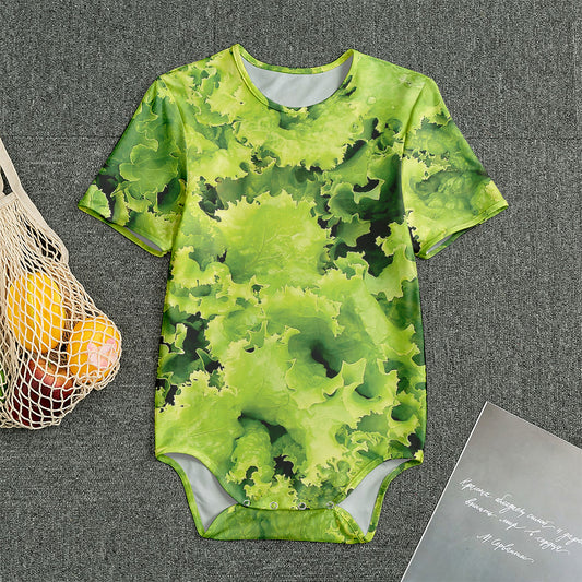 Green Lettuce Salad Print Men's Bodysuit