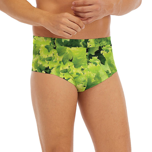 Green Lettuce Salad Print Men's Briefs