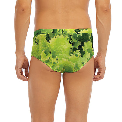 Green Lettuce Salad Print Men's Briefs