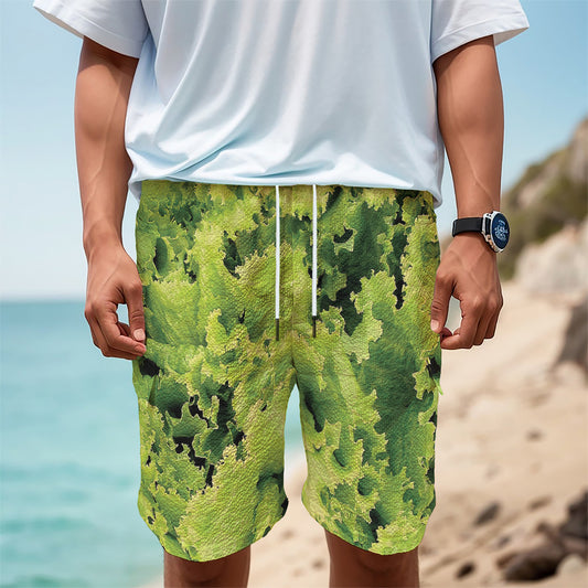 Green Lettuce Salad Print Men's Cargo Shorts