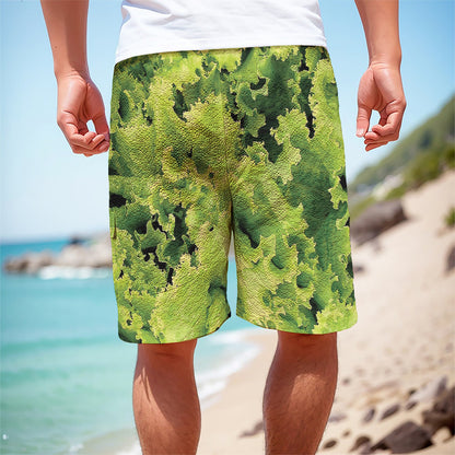 Green Lettuce Salad Print Men's Cargo Shorts