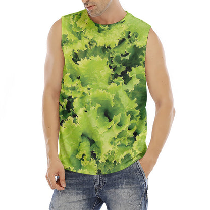 Green Lettuce Salad Print Men's Fitness Tank Top