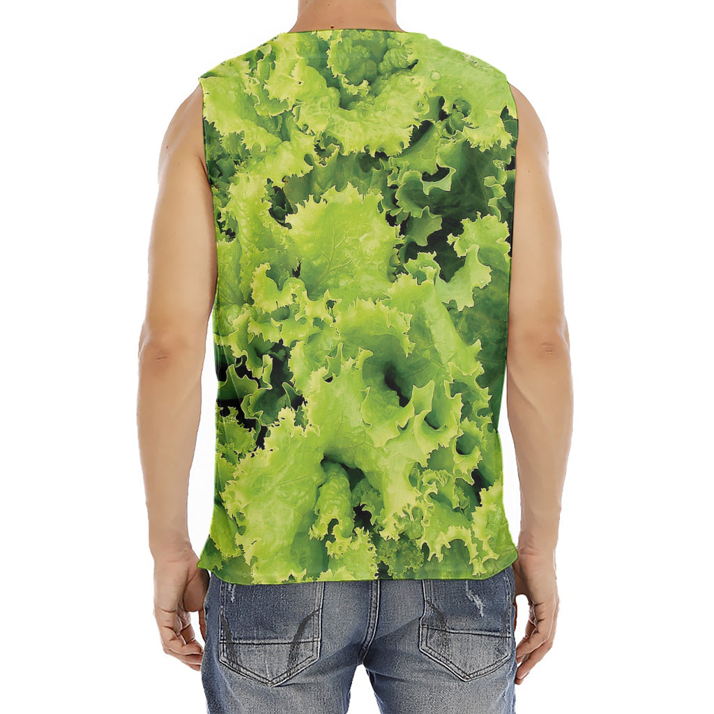 Green Lettuce Salad Print Men's Fitness Tank Top