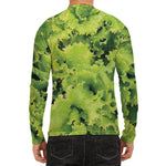 Green Lettuce Salad Print Men's Long Sleeve Rash Guard
