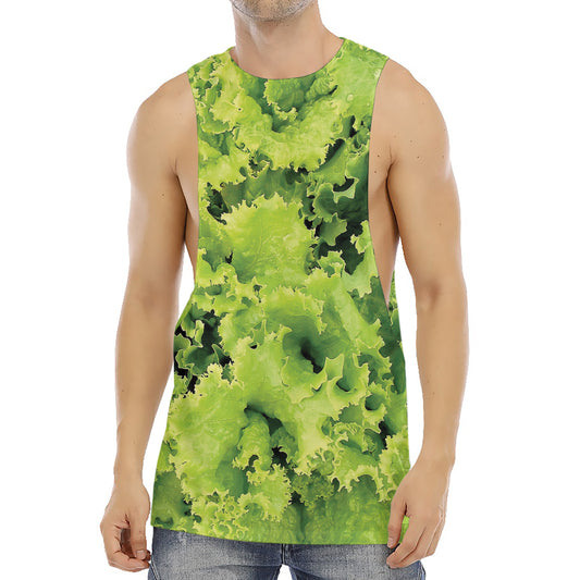 Green Lettuce Salad Print Men's Muscle Tank Top