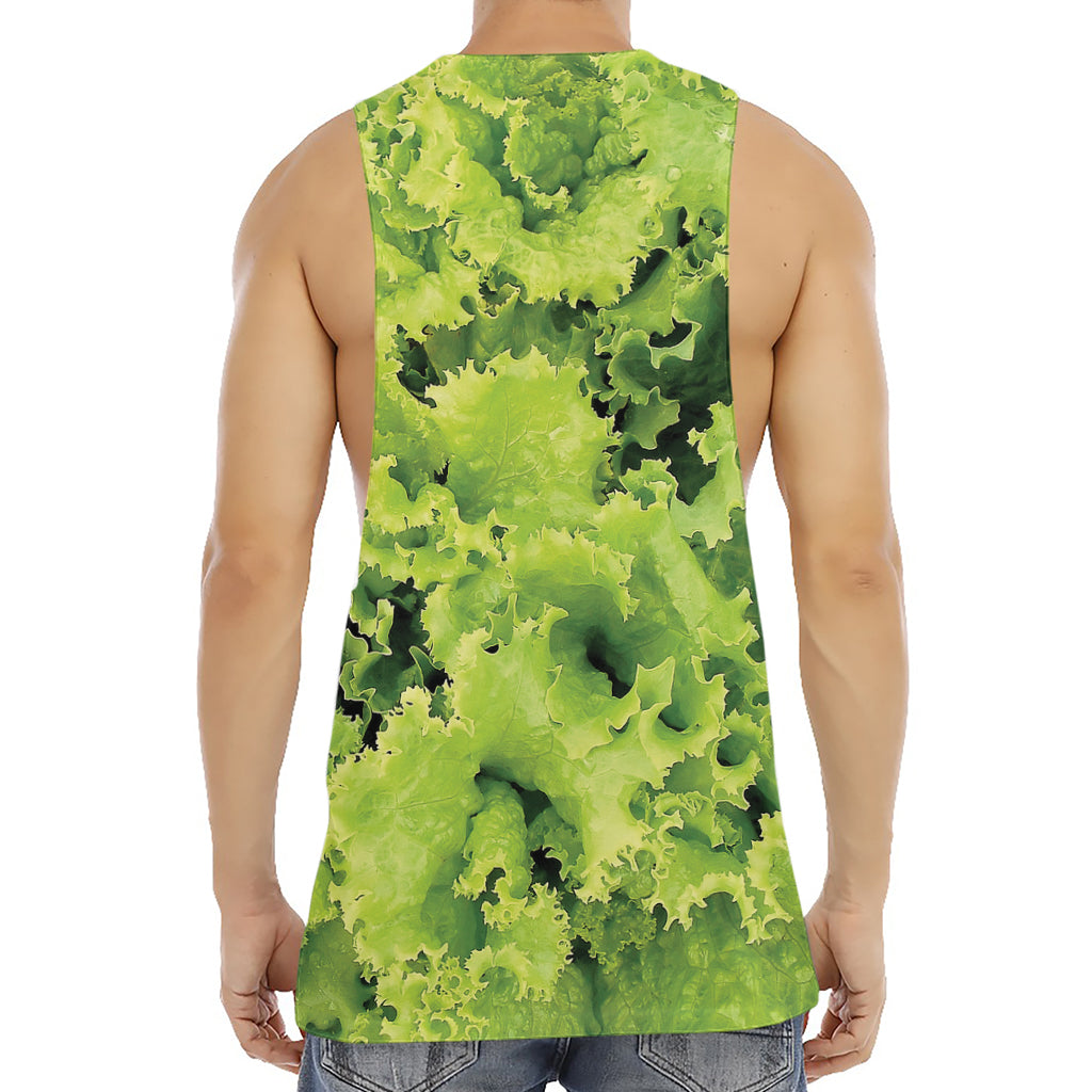 Green Lettuce Salad Print Men's Muscle Tank Top