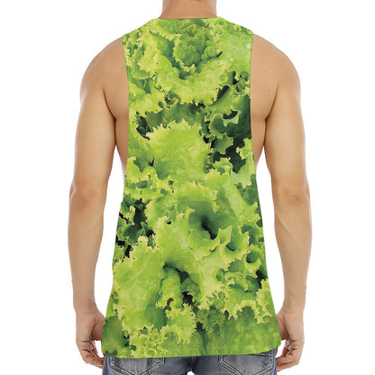 Green Lettuce Salad Print Men's Muscle Tank Top