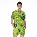 Green Lettuce Salad Print Men's Rompers