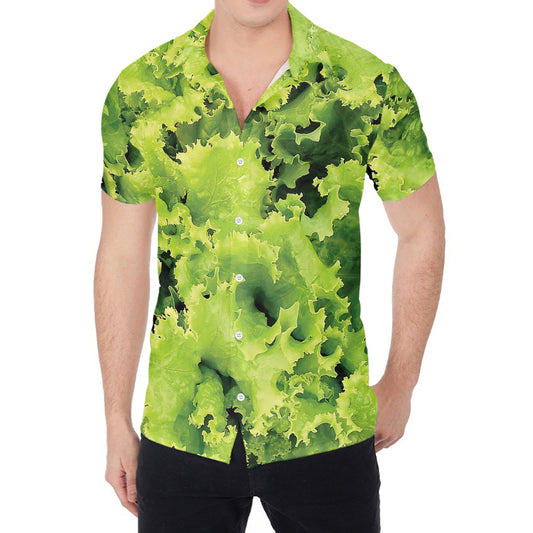 Green Lettuce Salad Print Men's Shirt