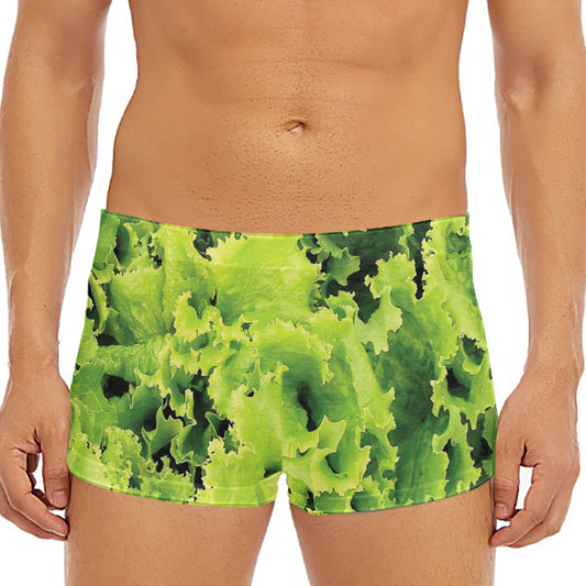 Green Lettuce Salad Print Men's Short Boxer Briefs