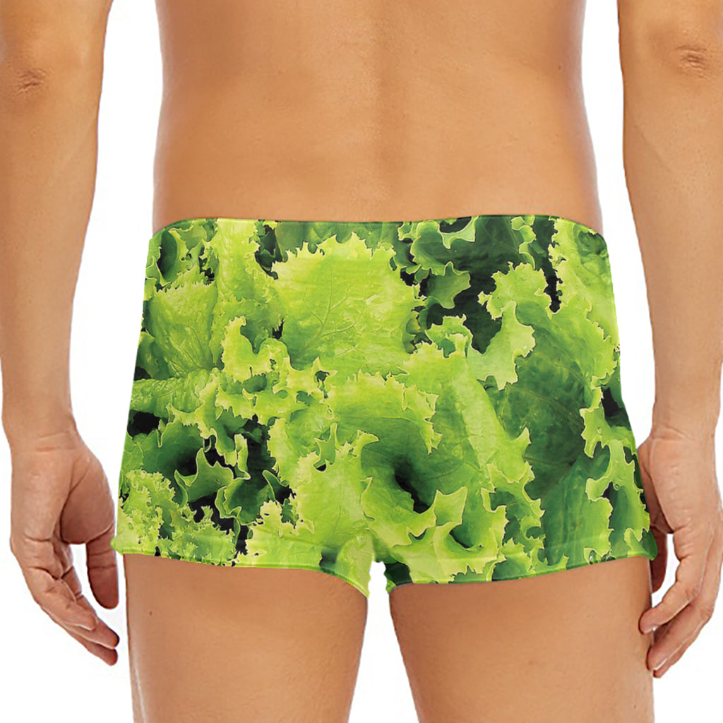Green Lettuce Salad Print Men's Short Boxer Briefs
