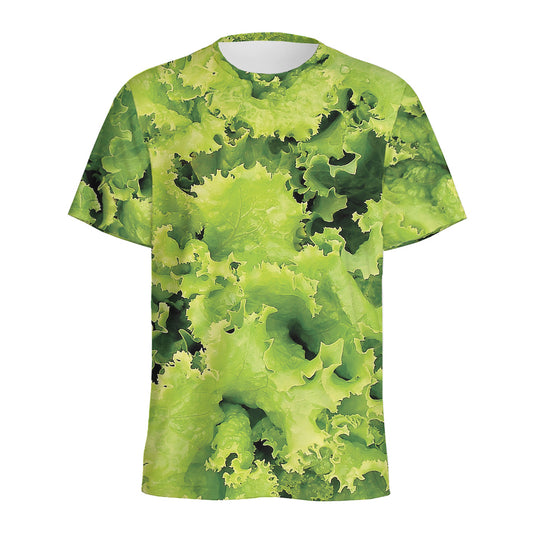 Green Lettuce Salad Print Men's Sports T-Shirt