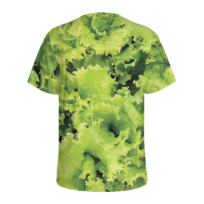 Green Lettuce Salad Print Men's Sports T-Shirt